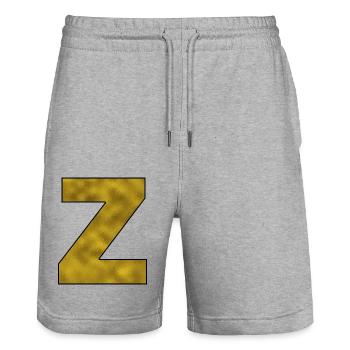 Lettre Z Or - Short de jogging bio TRAINER Stanley/Stella unisexe - gris chiné - Devant - Nik (191cm) & Marisol (170cm)