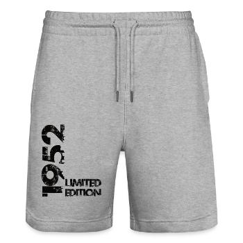 Limited Edition 1952 - Stanley/Stella Trainer Unisex Organic Jogging Shorts - heather grey - Front - Nik (191cm) & Marisol (170cm)