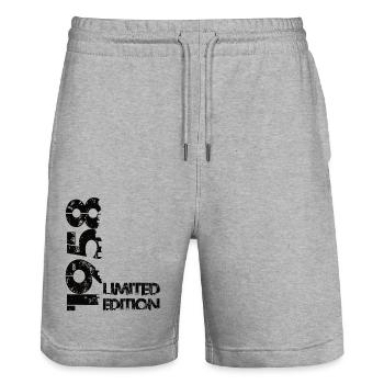 Limited Edition 1958 - Stanley/Stella Unisex Bio Joggingshorts Trainer  - Grau meliert - Vorne - Nik (191cm) & Marisol (170cm)