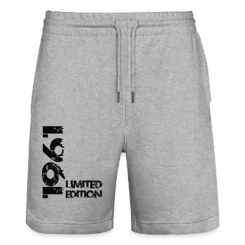 Édition limitée 1961 - Short de jogging bio TRAINER Stanley/Stella unisexe - gris chiné - Devant - Nik (191cm) & Marisol (170cm)