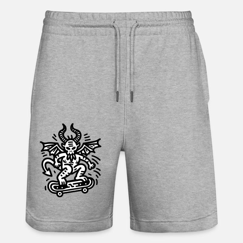 Devil Skateboard Doodle - Short de jogging bio TRAINER Stanley/Stella unisexe - gris chiné