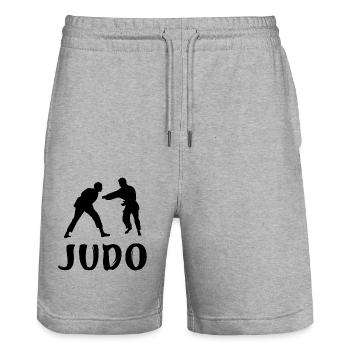 Judo - Short de jogging bio TRAINER Stanley/Stella unisexe - gris chiné - Devant - Nik (191cm) & Marisol (170cm)