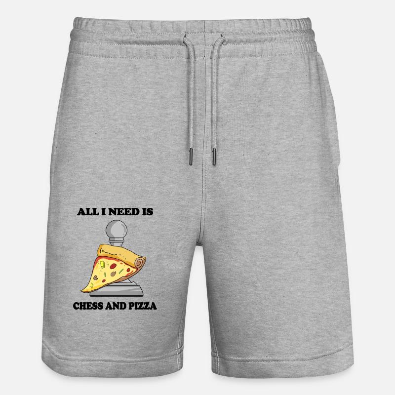 Échecs et pizza - Short de jogging bio TRAINER Stanley/Stella unisexe - gris chiné