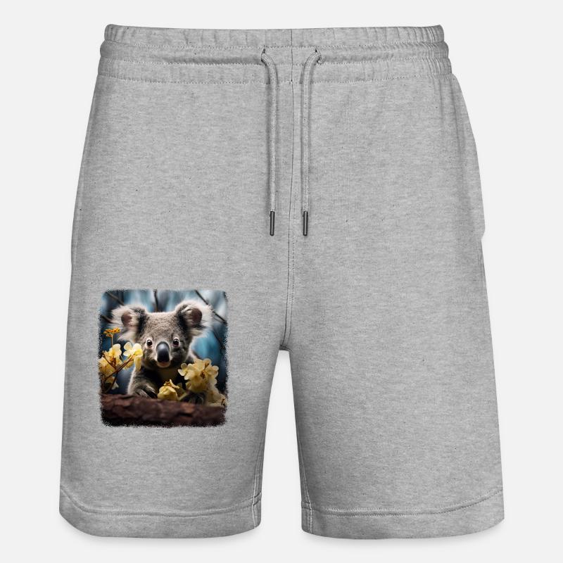 Koalas realistic Koala - Stanley/Stella Unisex Bio Joggingshorts Trainer  - Grau meliert