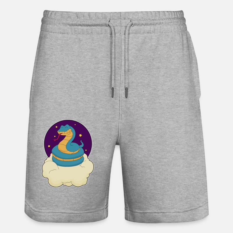 Serpent, Nuit, Étoiles, Nuages - Short de jogging bio TRAINER Stanley/Stella unisexe - gris chiné