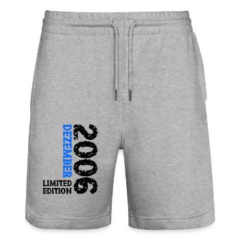 2006 December Limited Edition 17th Birthday Decoration - Stanley/Stella Trainer Unisex Organic Jogging Shorts - heather grey - Front - Nik (191cm) & Marisol (170cm)
