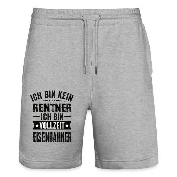 Ich Bin Kein Rentner Ich Bin Vollzeit Eisenbahner - Stanley/Stella Unisex Bio Joggingshorts Trainer  - Grau meliert - Vorne - Nik (191cm) & Marisol (170cm)