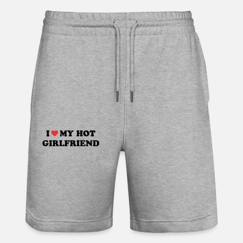 Aimer ma petite amie chaude - Short de jogging bio TRAINER Stanley/Stella unisexe - gris chiné