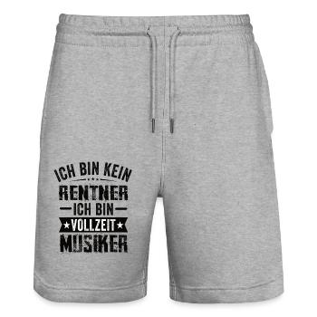 Ich Bin Kein Rentner Ich Bin Vollzeit Musiker - Stanley/Stella Unisex Bio Joggingshorts Trainer  - Grau meliert - Vorne - Nik (191cm) & Marisol (170cm)