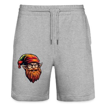 Leprechaun nain avec barbe et bonnet pointu Irlande - Short de jogging bio TRAINER Stanley/Stella unisexe - gris chiné - Devant - Nik (191cm) & Marisol (170cm)