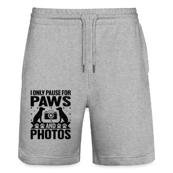 Dog Lover Photography Loves Dog Photographer Dogs - Stanley/Stella Trainer Unisex Organic Jogging Shorts - heather grey - Front - Nik (191cm) & Marisol (170cm)