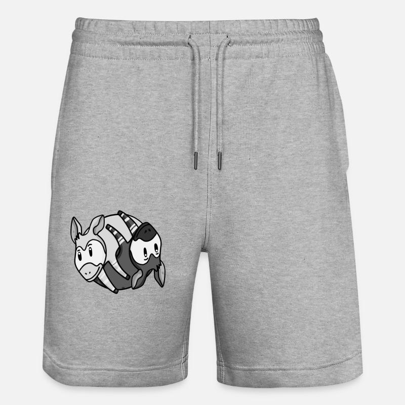 Yin Yang Okapi - Stanley/Stella Unisex Bio Joggingshorts Trainer  - Grau meliert