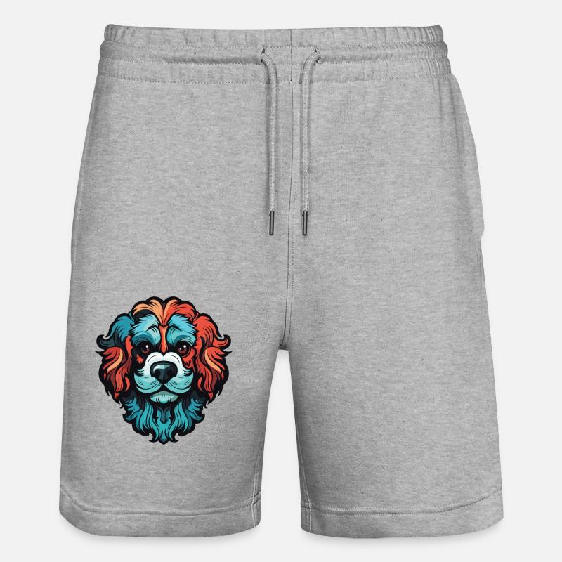 Tête de chien caniche - Short de jogging bio TRAINER Stanley/Stella unisexe - gris chiné