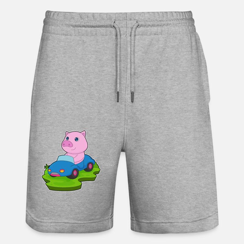 Voiture à cochon - Short de jogging bio TRAINER Stanley/Stella unisexe - gris chiné