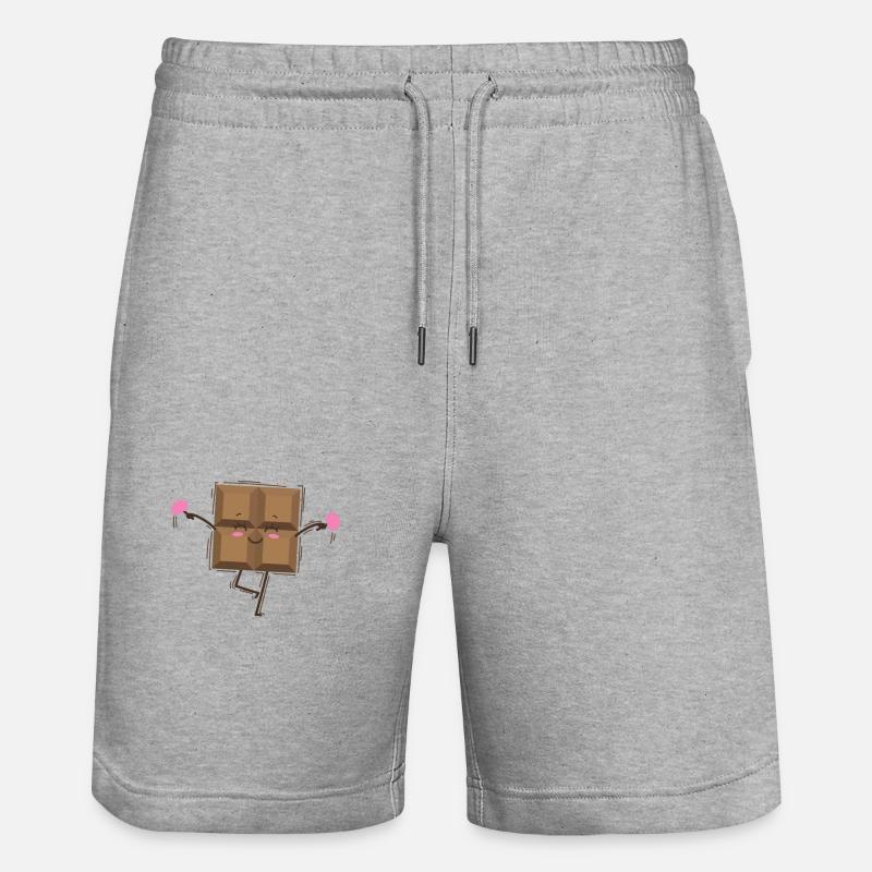 Bar Chocolate Dances Candy Cocoa - Stanley/Stella Trainer Unisex Organic Jogging Shorts - heather grey