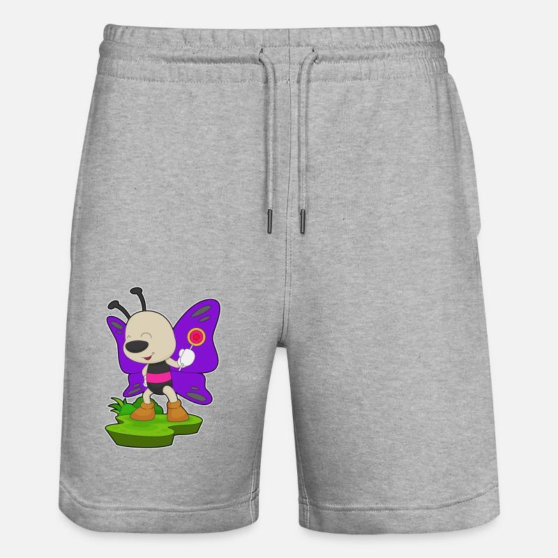Sucette papillon - Short de jogging bio TRAINER Stanley/Stella unisexe - gris chiné