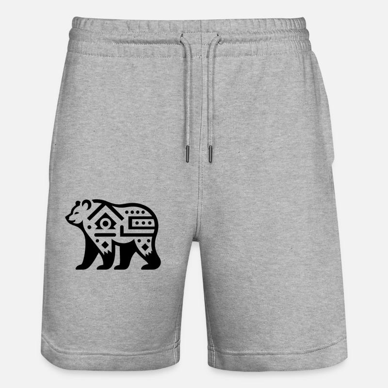 Ours du zodiaque amérindien - Short de jogging bio TRAINER Stanley/Stella unisexe - gris chiné