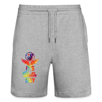 LD Labour And Delivery Nurse - Stanley/Stella Trainer Unisex Organic Jogging Shorts - heather grey - Front - Nik (191cm) & Marisol (170cm)