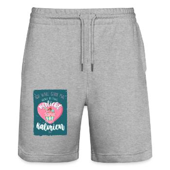 I would love to be in love again! Single Saying - Stanley/Stella Trainer Unisex Organic Jogging Shorts - heather grey - Front - Nik (191cm) & Marisol (170cm)