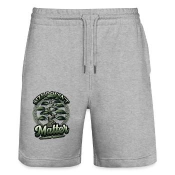 Bonsai Anbauen Kleiner Japanischer Bonsaibaum - Stanley/Stella Unisex Bio Joggingshorts Trainer  - Grau meliert - Vorne - Nik (191cm) & Marisol (170cm)