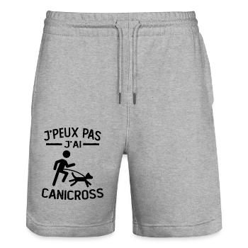 Je Peux Pas J'ai canicross canicross humour - Short de jogging bio TRAINER Stanley/Stella unisexe - gris chiné - Devant - Nik (191cm) & Marisol (170cm)