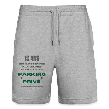 cadeau homme, femme, humour, t-shirt humoristique - Short de jogging bio TRAINER Stanley/Stella unisexe - gris chiné - Devant - Nik (191cm) & Marisol (170cm)