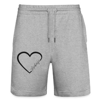 Infirmière Sage-Femme Accoucheuse Coeur - Short de jogging bio TRAINER Stanley/Stella unisexe - gris chiné - Devant - Nik (191cm) & Marisol (170cm)