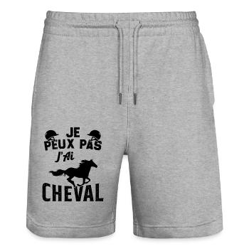 I can't I have a horse - Stanley/Stella Trainer Unisex Organic Jogging Shorts - heather grey - Front - Nik (191cm) & Marisol (170cm)