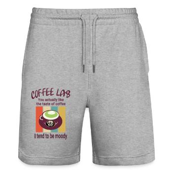 Coffee Mug with Opinion - Funny - Stanley/Stella Trainer Unisex Organic Jogging Shorts - heather grey - Front - Nik (191cm) & Marisol (170cm)