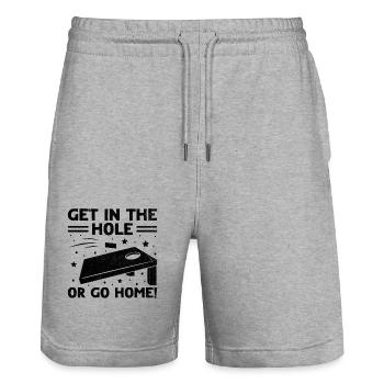 Cornhole Spieler Cornhole Sport Lustig Cornhole Be - Stanley/Stella Unisex Bio Joggingshorts Trainer  - Grau meliert - Vorne - Nik (191cm) & Marisol (170cm)