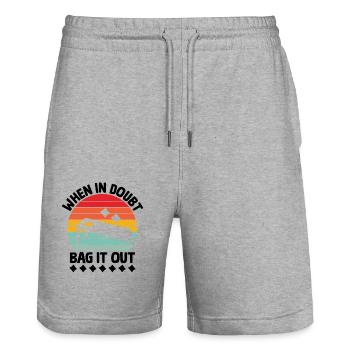 Cornhole Players Cornhole Sports Funny Cornhole Be - Stanley/Stella Trainer Unisex Organic Jogging Shorts - heather grey - Front - Nik (191cm) & Marisol (170cm)