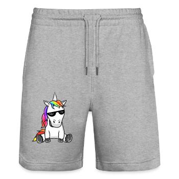 Lunettes de soleil Licorne Fable Licornes Lunettes Cool - Short de jogging bio TRAINER Stanley/Stella unisexe - gris chiné - Devant - Nik (191cm) & Marisol (170cm)