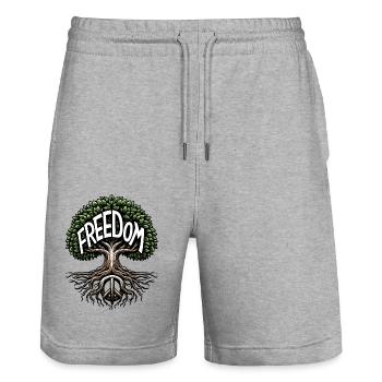 Freiheitsbaum - Symbol für Frieden und Freiheit - Stanley/Stella Unisex Bio Joggingshorts Trainer  - Grau meliert - Vorne - Nik (191cm) & Marisol (170cm)