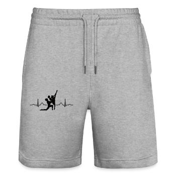 Ballett Tänzer Herzschlag Ekg Ballerina - Stanley/Stella Unisex Bio Joggingshorts Trainer  - Grau meliert - Vorne - Nik (191cm) & Marisol (170cm)