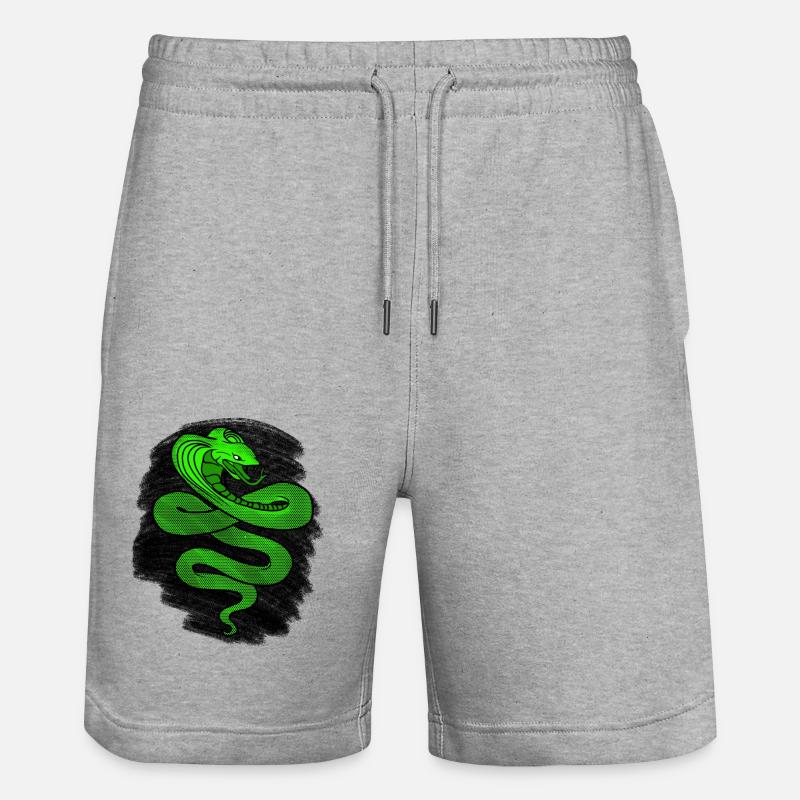Cobra vert - Short de jogging bio TRAINER Stanley/Stella unisexe - gris chiné