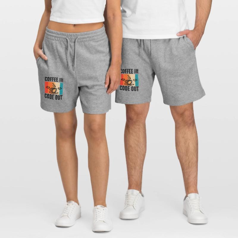 Kaffee-Codierung Programmierer Programmierer Entwickler Nerd Coff Stanley/Stella Unisex Bio Joggingshorts Trainer 