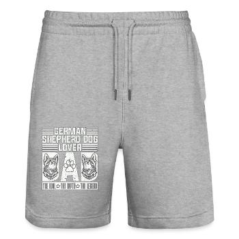 German Shepherd Dog Lover Dad The Idol Working GSD - Stanley/Stella Unisex Bio Joggingshorts Trainer  - Grau meliert - Vorne - Nik (191cm) & Marisol (170cm)