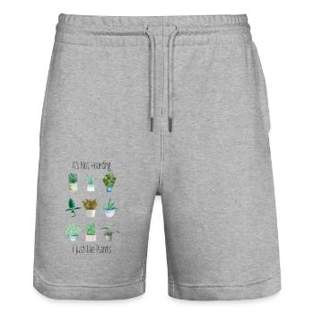 Ich Mag Einfach Pflanzen Gartenliebhaber Garten - Stanley/Stella Unisex Bio Joggingshorts Trainer  - Grau meliert - Vorne - Nik (191cm) & Marisol (170cm)