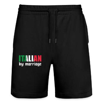 Italian By Marriage Italien Nationalität Heiraten - Stanley/Stella Unisex Bio Joggingshorts Trainer  - Schwarz - Vorne - Nik (191cm) & Marisol (170cm)
