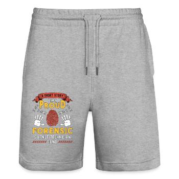 Forensic Science A Short Story I Am Investigation - Stanley/Stella Trainer Unisex Organic Jogging Shorts - heather grey - Front - Nik (191cm) & Marisol (170cm)