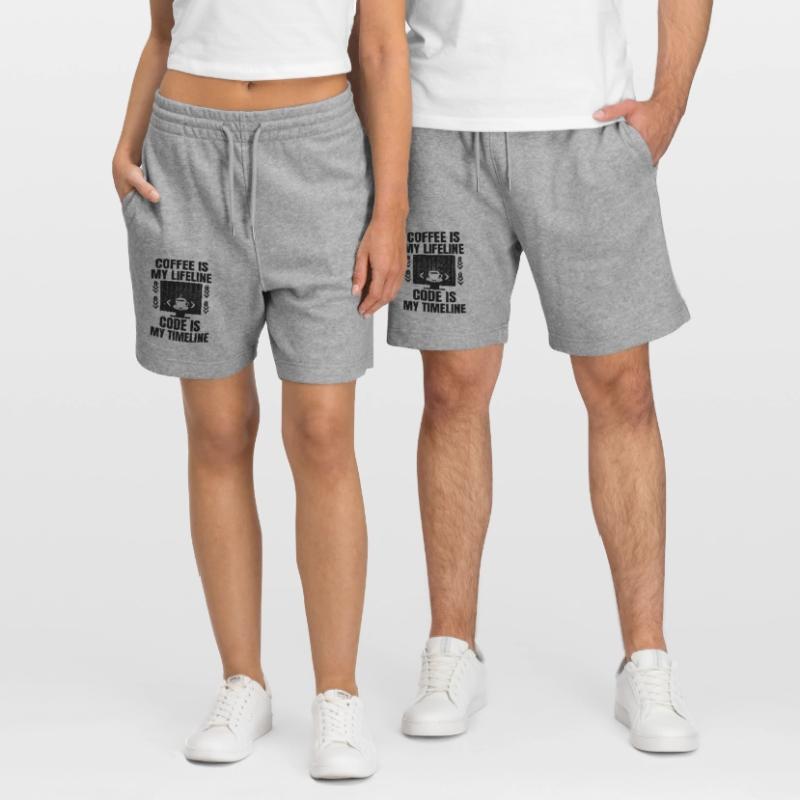 Coffee Coding Programmer Coder Developer Nerd Coff Stanley/Stella Trainer Unisex Organic Jogging Shorts