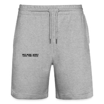Wandern - Hike more, worry less, find peace - Stanley/Stella Unisex Bio Joggingshorts Trainer  - Grau meliert - Vorne - Nik (191cm) & Marisol (170cm)
