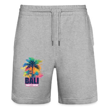Bali Party Crew Vacation - Stanley/Stella Trainer Unisex Organic Jogging Shorts - heather grey - Front - Nik (191cm) & Marisol (170cm)