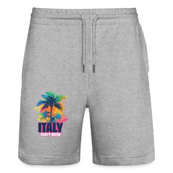 Italy Party Crew Holidays - Stanley/Stella Trainer Unisex Organic Jogging Shorts - heather grey - Front - Nik (191cm) & Marisol (170cm)