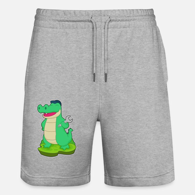 Clé artisanale crocodile - Short de jogging bio TRAINER Stanley/Stella unisexe - gris chiné