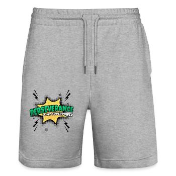 Ausdauer Ist Meine Superkraft Eigenschaft - Stanley/Stella Unisex Bio Joggingshorts Trainer  - Grau meliert - Vorne - Nik (191cm) & Marisol (170cm)