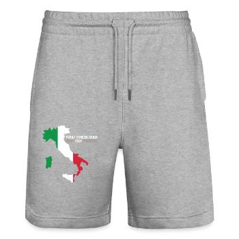 Friuli Venezia Italy Landkarte Region Italien - Stanley/Stella Unisex Bio Joggingshorts Trainer  - Grau meliert - Vorne - Nik (191cm) & Marisol (170cm)