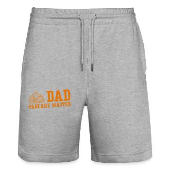 Pancake Lover Kids Dad Dad Pancake - Stanley/Stella Trainer Unisex Organic Jogging Shorts - heather grey - Front - Nik (191cm) & Marisol (170cm)