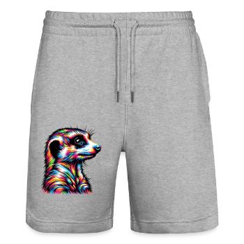 Suricate - Short de jogging bio TRAINER Stanley/Stella unisexe - gris chiné - Devant - Nik (191cm) & Marisol (170cm)