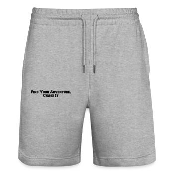 Wandern - Find Your Adventure, Chase It - Stanley/Stella Unisex Bio Joggingshorts Trainer  - Grau meliert - Vorne - Nik (191cm) & Marisol (170cm)